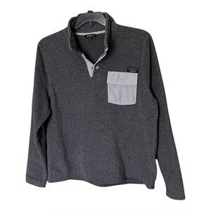 Simply Southern Gray Quarter Snap Pullover Fleece Mock Neck Jacket Size Medium